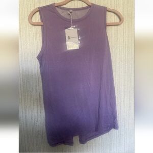 NWT Mippo Size Small Purple Athletic Tank Top Mesh Accents Split Back